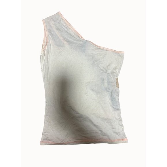OHDD Asymmetrical One Shoulder Top Off White Metal Buckle Y2K Italy 28 S - Picture 3 of 7